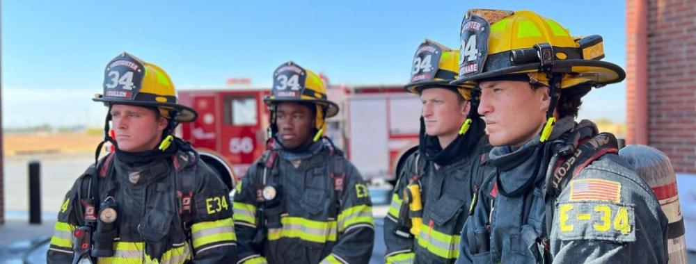 UC Davis Student Firefighters wearing turnout gear