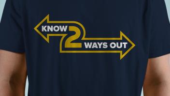 shirt that says "Know 2 Ways Out"