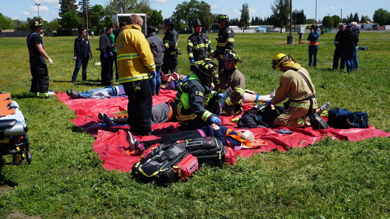 Firefighters from UC Davis and other Yolo County Fire Departments participated in the multi-day MCI event. 