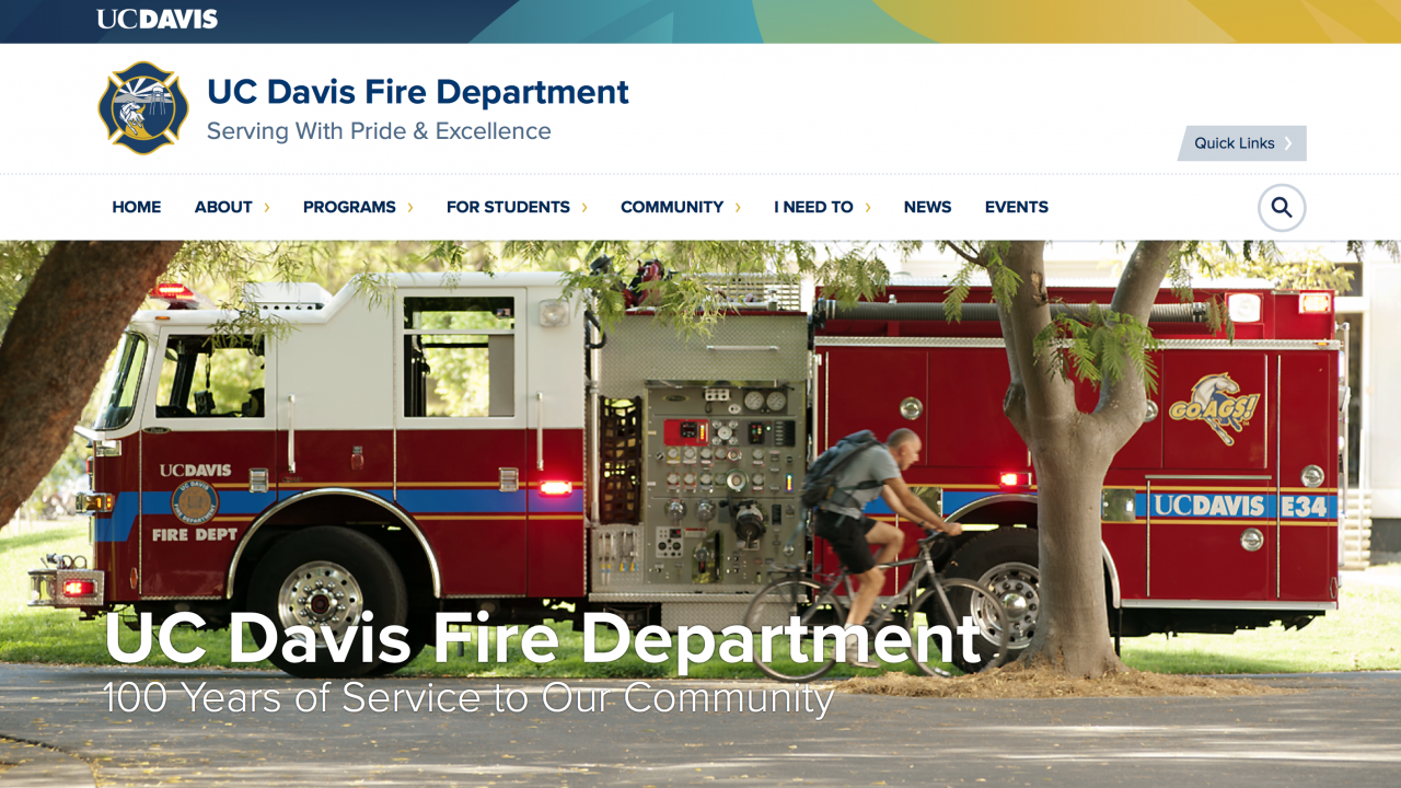 Start exploring the new UC Davis Fire Department website now! The new UC Davis Fire Department Website.