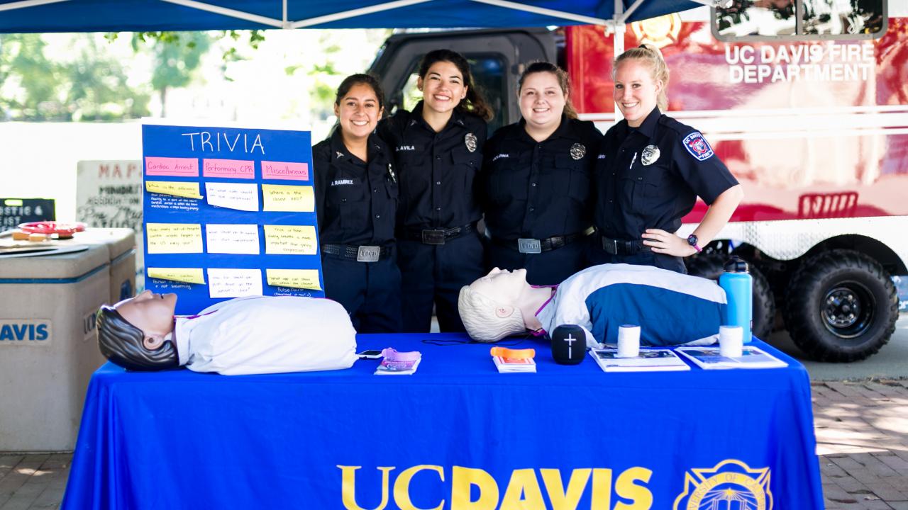Join UC Davis fire personnel the first week of June at the MU to learn hands-only CPR and how to download our life-saving smartphone app. UC Student EMTs teaching CPR.