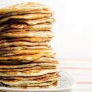 tall stack of pancakes