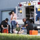 EMTs care for a patient