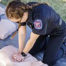 CPR demonstration at Fire Day on the Quad